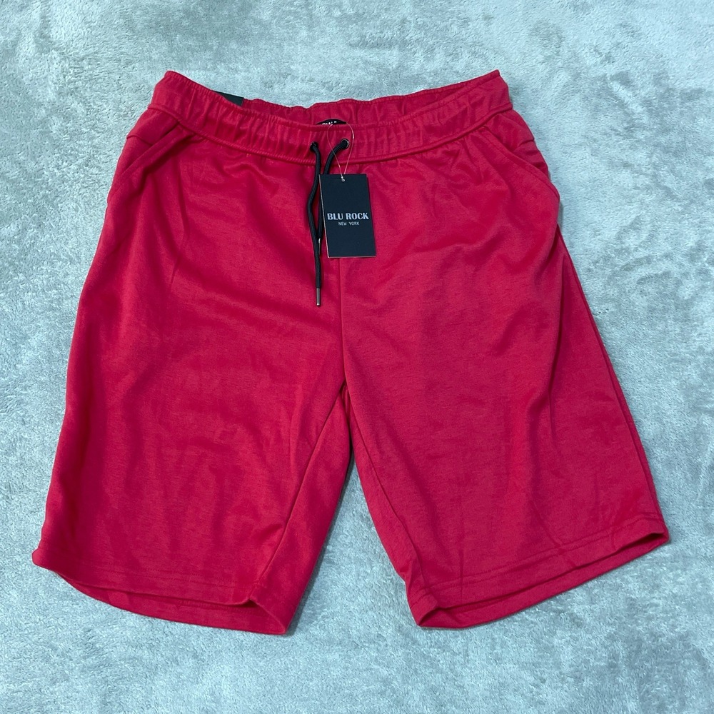 NWT Blu Rock Shorts Men's Large Red Cotton Blend Tech Style